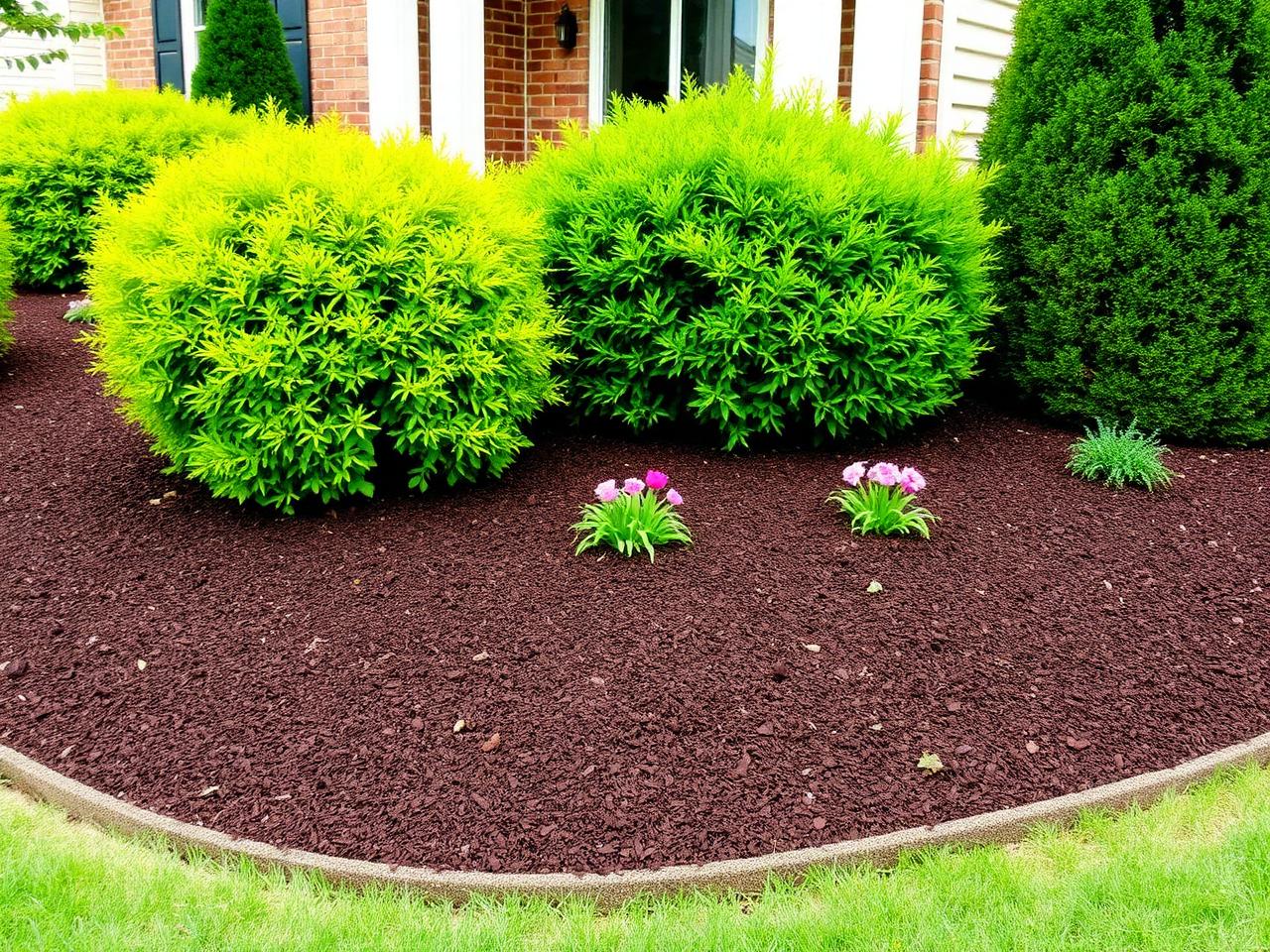 Fresh mulch installation